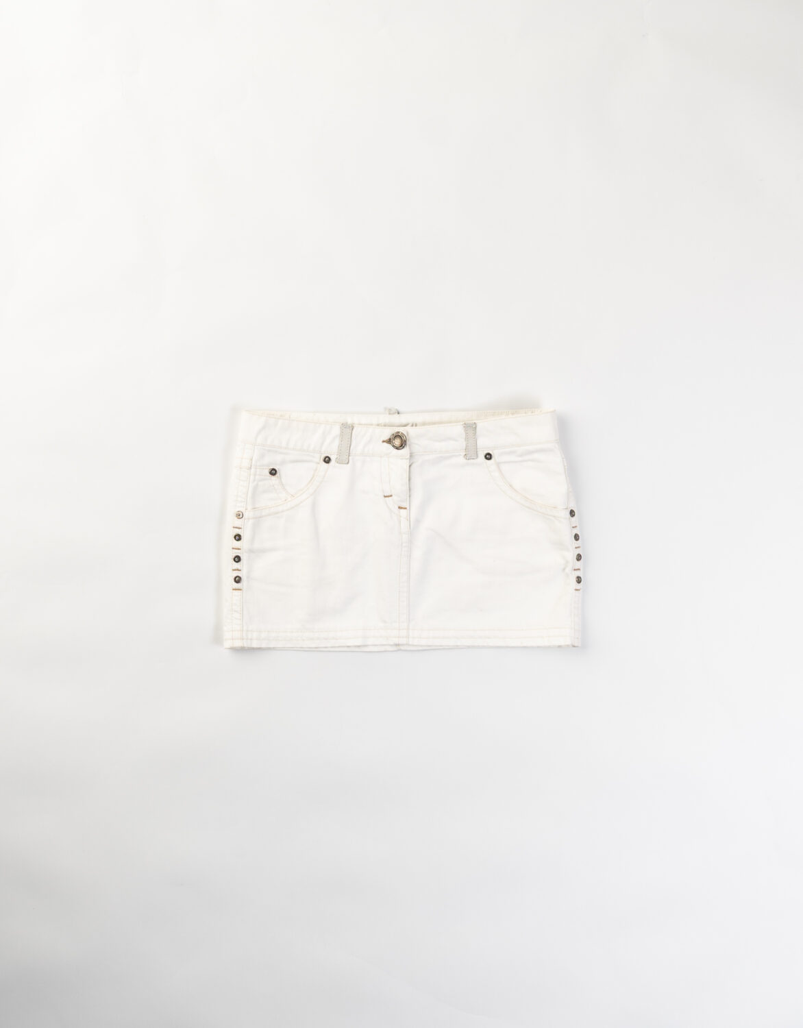 MINIGONNA IN DENIM BIANCO PINKO