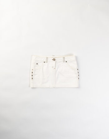 MINIGONNA IN DENIM BIANCO PINKO