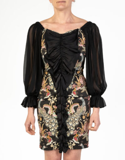 Abito con stampe e drappeggi 3