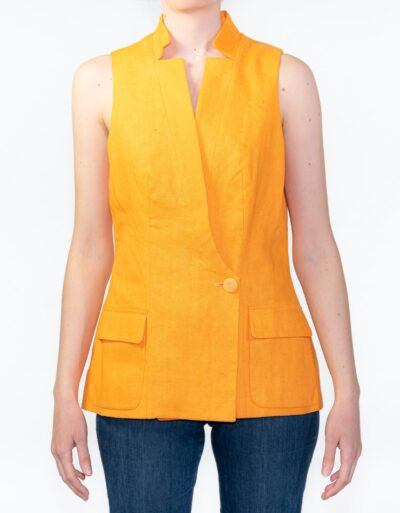 Gilet in lino con taglio sartoriale 2