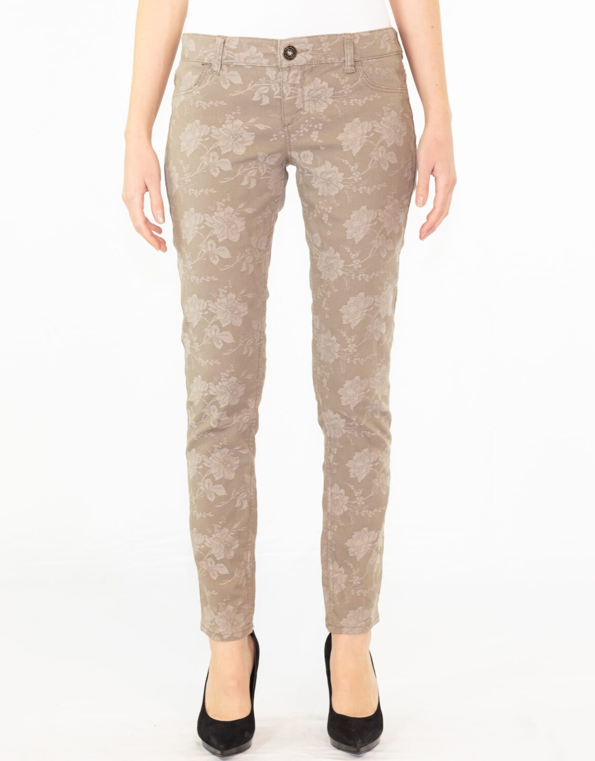 Pantalone elasticizzato damascato