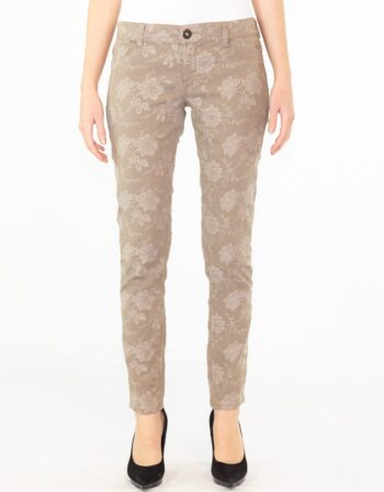 Pantalone elasticizzato damascato