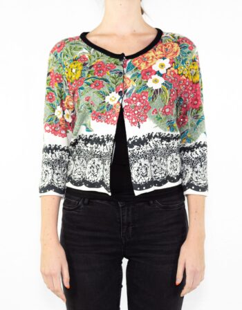 Maglia stampa floreale ricamata twin set